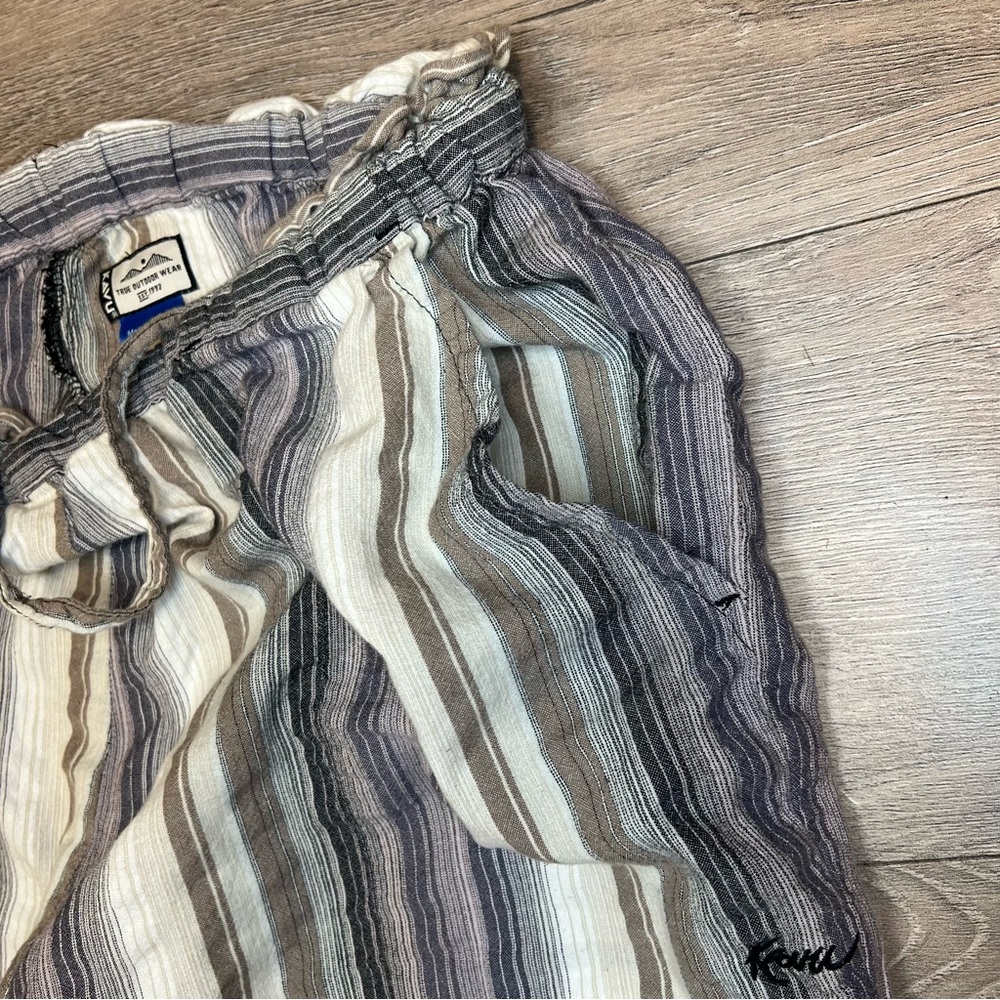 Kavu Tiba Multi Color Striped Ankle Roll Pants Organic Cotton Size Large - Picture 8 of 12